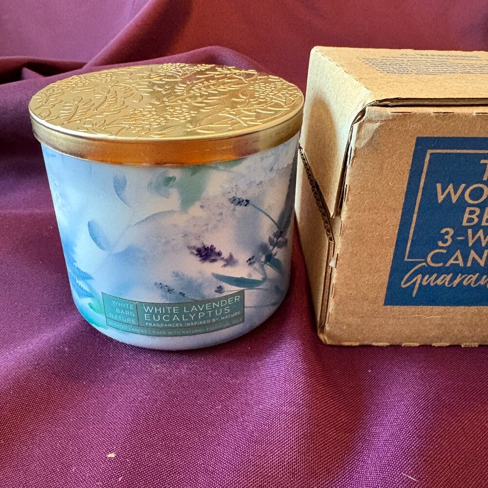 Bath & Body Works White Lavender Eucalyptus 3-Wick Candle | White Barn